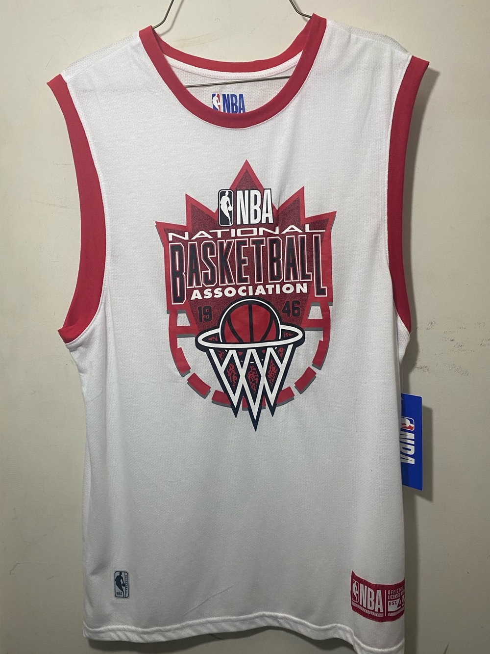 NBA White Red & Black Graphic Basketball Jersey